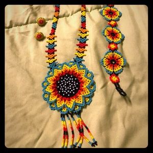 Earrings necklace set with bangle...